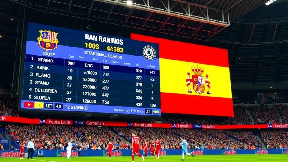 Spanska herrlandslaget poängställning